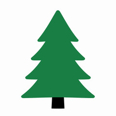 Fototapeta premium Minimalist Christmas Tree Silhouette Vector Icon: Elegant Graphic for Holiday and Festive Seasonal Design