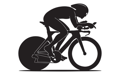 Naklejka premium Triathlon Cyclist Silhouette Icon