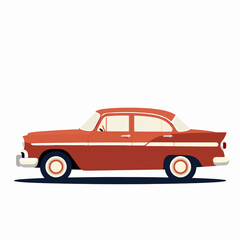 Fototapeta premium Vintage Havana Cuba travel vector illustration of a classic 1950s car, tropical retro getaway design