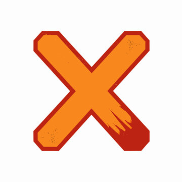 Void Stamp Icon: Distressed Flat Vector Illustration of a Canceled Mark or Prohibition Seal, Perfect for Invalidating Documents and Artworks