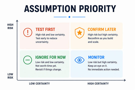 This graphic illustrates a risk matrix prioritizing how to handle project risks based on their level of risk and certainty.