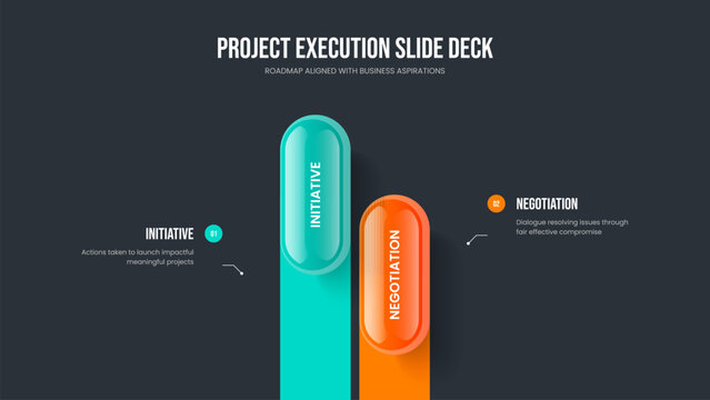 Marketing Review Frame Layout Vector Illustration. Market Development 2 Step Infographic Slideshow Template. Product Visualization Two Element Diagram Presentation Design.