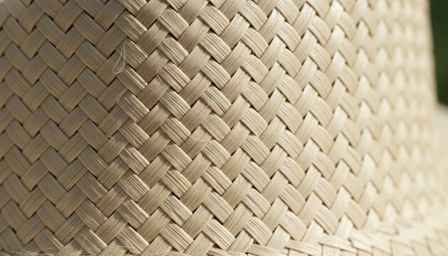 Authentic Montecristi Panama hat texture with hand woven Toquilla straw