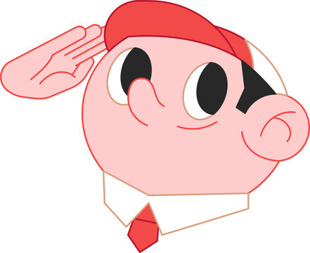 School Boy Saluting Illustration in Indonesian Uniform
