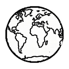 Fototapeta premium Hand drawn world map with continents and countries vector
