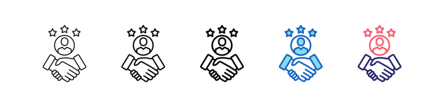 Customer Loyalty Icon In 5 Different Styles Set Collection.   