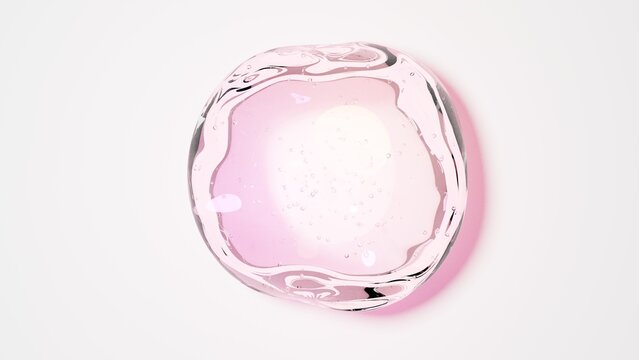 ピンク色の水滴のような3D球体オブジェクト 抽象的な液体のグラフィック素材 / Pink water drop 3D sphere object, abstract liquid graphic material