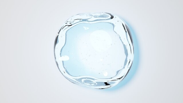 透明な水滴の3D球体オブジェクト 抽象的な液体のグラフィック素材 / Transparent water drop 3D sphere object, abstract liquid graphic material