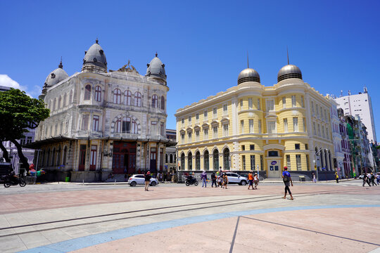 Recife Marco Zero Square Historic Architecture and Old Buildings in Brazil