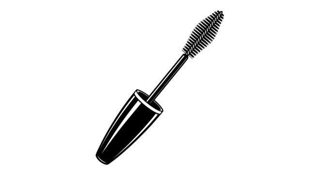 Cosmetic mascara wand illustration isolated on white background