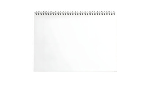 Empty White Spiral Notebook Mockup On Isolated Background