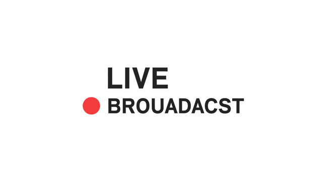 Live broadcast text on screen.