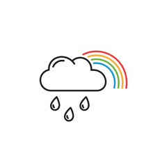 Naklejka premium Rain Cloud with Rainbow and Raindrops 1.
