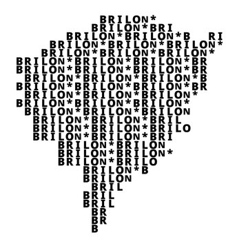 Typographic Map of the city Brilon (Germany) with a pattern of capital letters that only show the name of the city