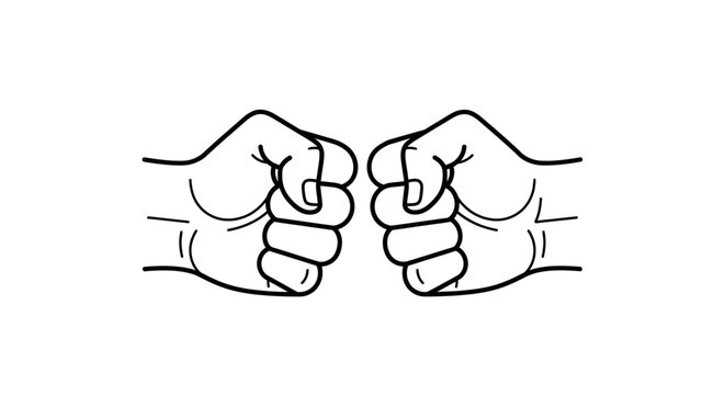 Two Fists Facing Each Other.