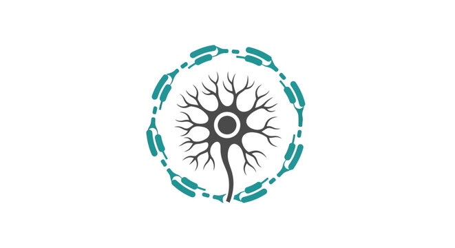 Neuron cell with synapses and dendrites.