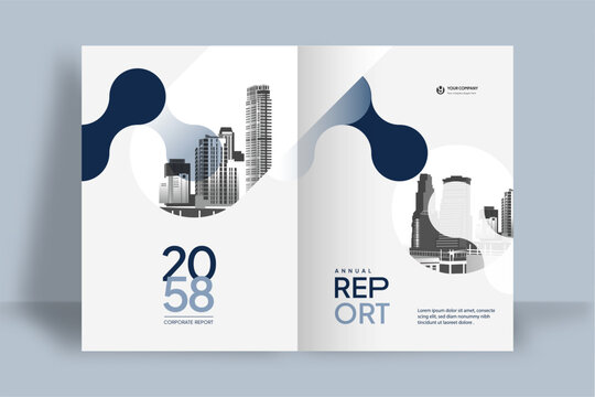 Business Report Cover Template &ndash; Blue Geometric Layout (A4)