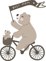 Mama baby bear heartwarming love coquette illustration © GuitaRies
