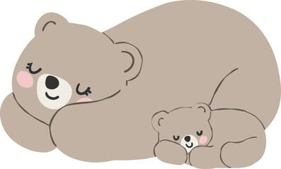 Mama baby bear heartwarming love coquette illustration © GuitaRies