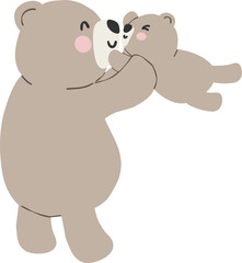 Mama baby bear heartwarming love coquette illustration © GuitaRies