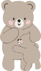 Mama baby bear heartwarming love coquette illustration © GuitaRies