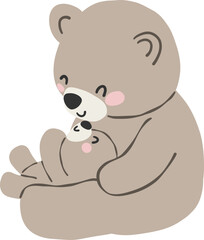 Mama baby bear heartwarming love coquette illustration © GuitaRies