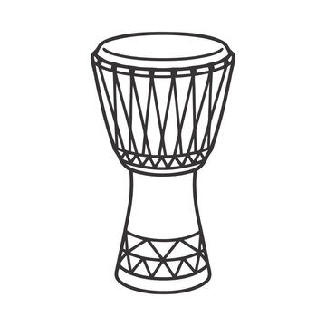 Djembe drum vector illustration, flat design