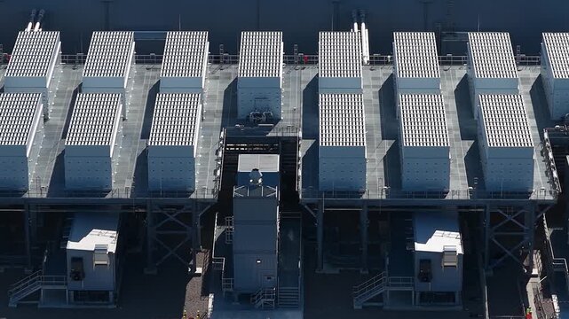 Data Center Backup Generators aerial views.
