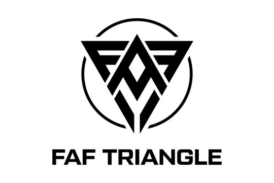 Black initial FAF Triangle vector Logo Design.