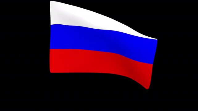 Russian flag &ndash; 3d render looped with alpha channel.