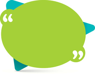 Naklejka premium Green speech bubble with blank space for message and quotation marks