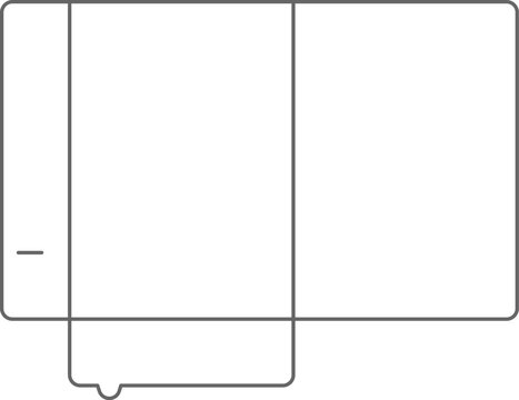 Blank presentation folder outline with two pockets providing a template for design