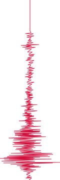 Seismogram data graph visually representing seismic waves and movement