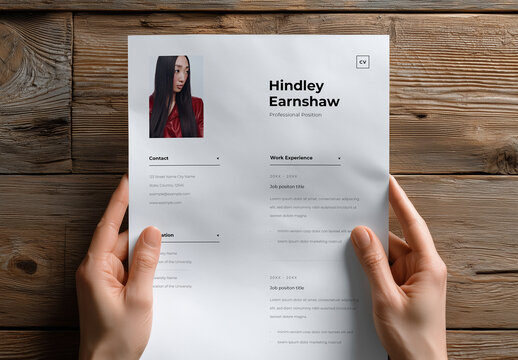 Minimalist CV Resume Design with 2 Size Options