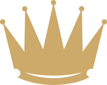 Golden crown icon symbolizing royalty, leadership, victory, and premium quality