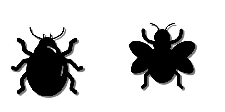 Tick And Fly Pest Silhouette Icons With Insect Parasite Bug Vector Illustration Collection