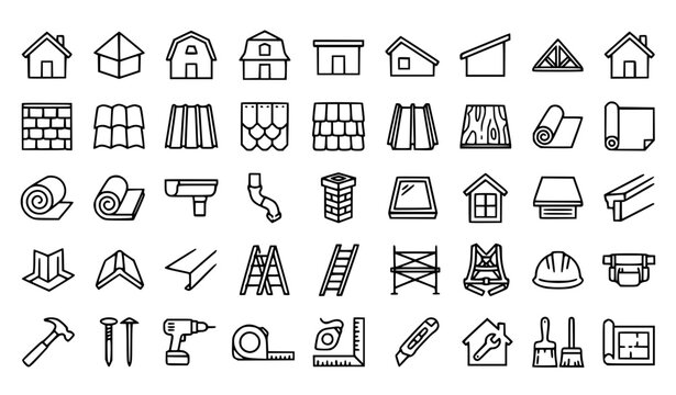 Construction and Building Tools Icons Set