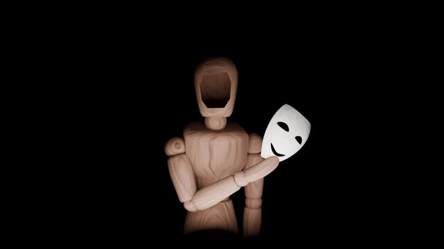 Currency symbol inside animated empty mind concept of financial anxiety