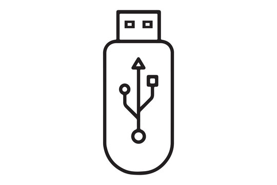 Usb flash drive icon with circuit board design on white background  simple technology symbol