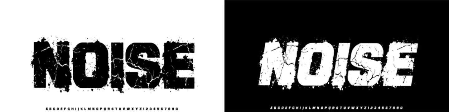 Noise Western serif alphabet, bold rustic cowboy letters, vintage country font for wild west vibe logo, texas and mexican festive headline, South Americana style branding. Vector typeset.
