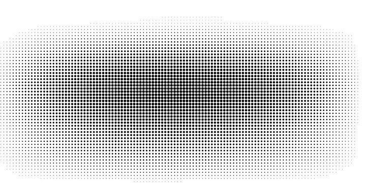 Polka hitam bercorak mulus titik pada latar belakang putih. Seni modern abstrak minimalis halfton