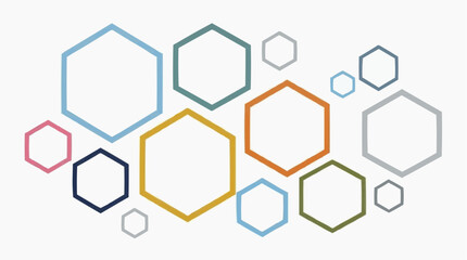 Obraz premium Colorful Hexagons Pattern Background Abstract Geometric Shapes vector style