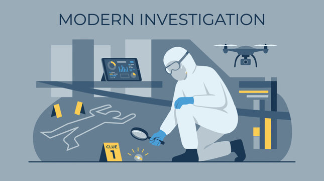 Crime scene investigation with modern technology.