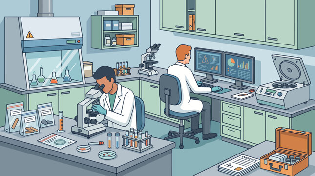 Scientists working in a laboratory setting.