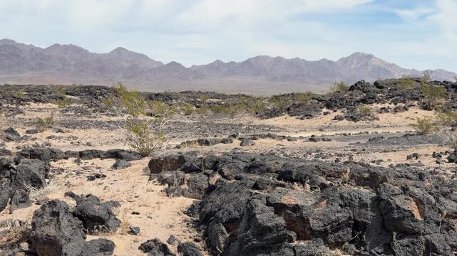 Lava Field and Rocks Under Amboy Crater, National Natural Landmark of California USA