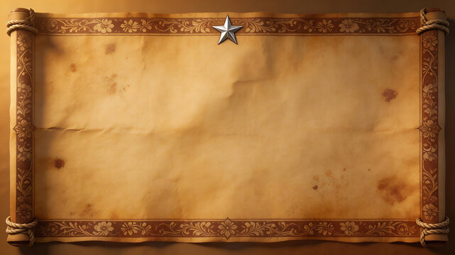 Decorative scroll with star and floral border perfect for UI/UX design and motion graphics