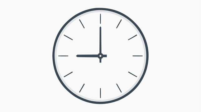 Simple Analog Clock Face Showing Nine Oclock With Clean Minimalist Design vector style