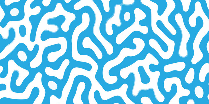 Turing Abstract Pattern, suitable for any business. White and blue color diffusion reaction seamless pattern. abstract Reaction-diffusion or Turing pattern formation, coral reef, natural texture.	