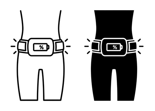 EMS Body Slimming Belt Icon, Electrical Muscle Stimulation Device, Fat Burning Equipment, Fitness Technology