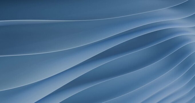 Abstract blue flowing wave gradient background looping 3d animation